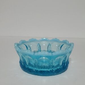 Vtg Fostoria Blue Coin Glass Bowl